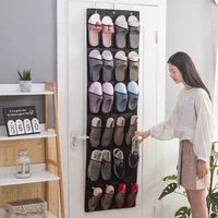 24 Pockets Over the Door Shoe Organizer Large Mesh Pockets With 4 Hooks Transparent Fabric Shoe Rack Storage Bag For Bedroom 1