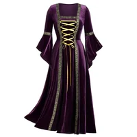 Halloween Women Dress Costumes For Women Long Sleeve Medieval Cosplay Vintage Vampire Witch Victorian Gothi Bandage Dress - Image 4