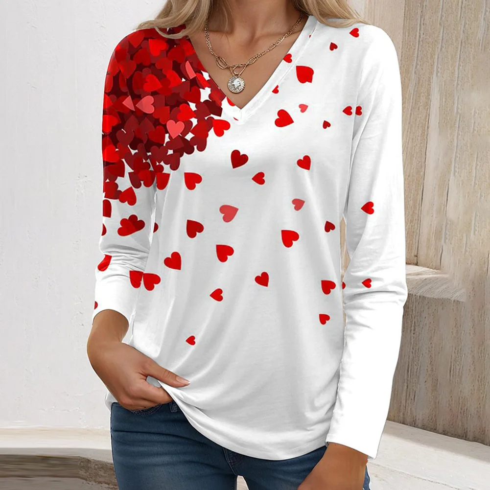 

Women Women T-shirt Pullover Regular Solid Color V Neck 1pc Casual Comfortable Durable For Spring Long Sleeved