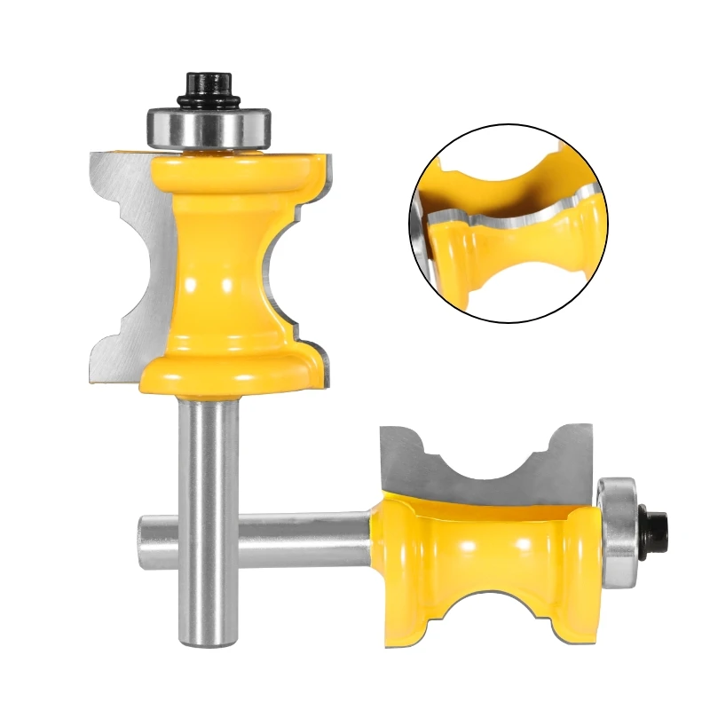 Milling Cutter 6.35MM 8MM 12MM 12.7MM Bull Nose Molding Handrail Router Bits Woodworking Milling Cutter for Wood Face Mill End Mill