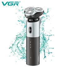 

VGR Electric Shaver For Men Rotating Triple Blade Beard Cutting Machine Waterproof Electric Razor Portable Beard Trimmer V-343