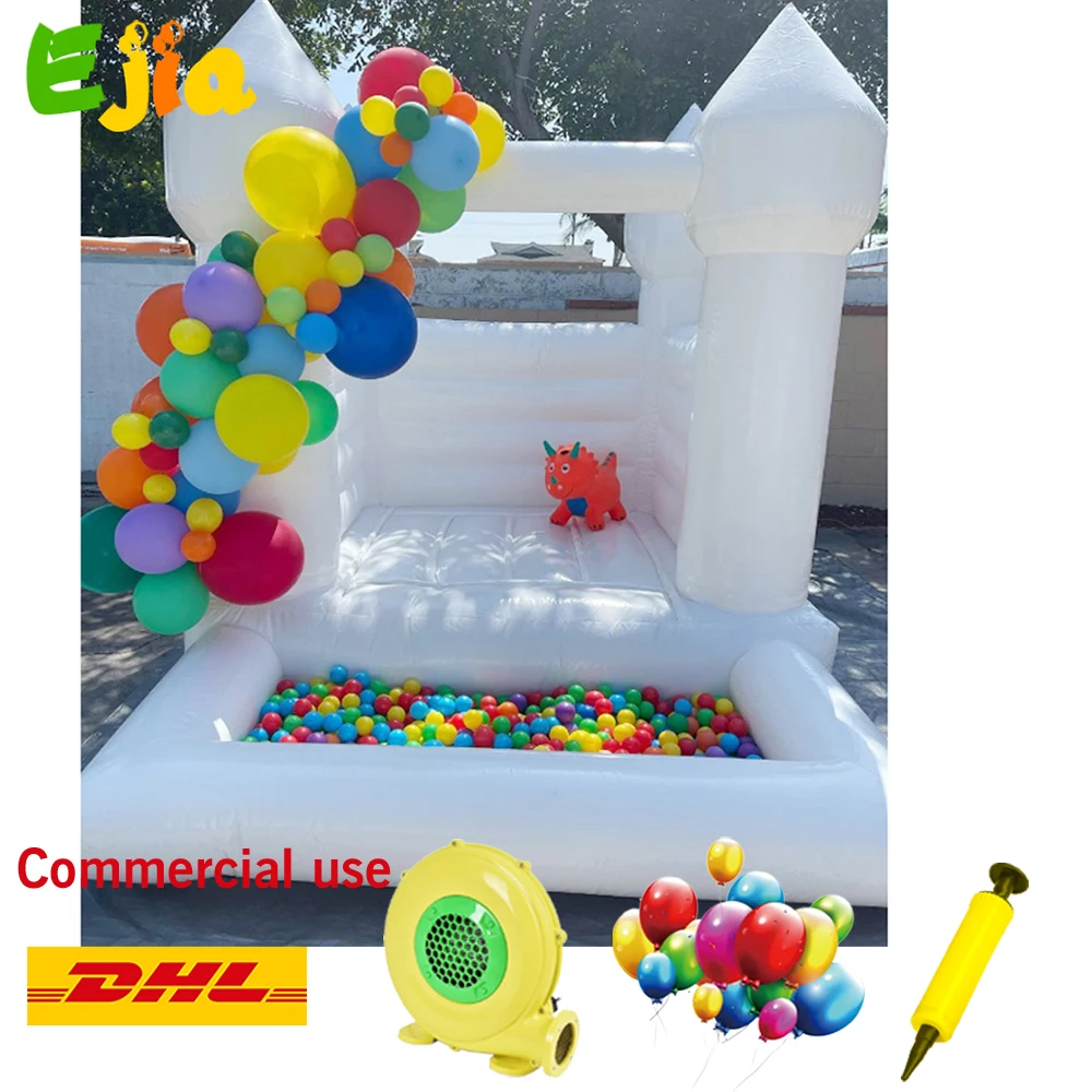 Commercial 10ft Kid Jumping Party  White Inflatable Wedding Bounce House With Ball Pits Bouncy  Castle House For Outdoor Fun inflatable jumping castle 4 3 2 6m white bounce house for kids bouncy house white for children with blower slide 5 8 kids