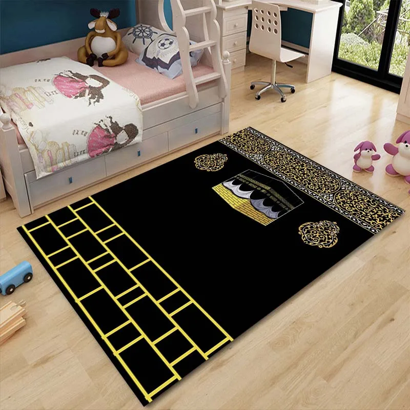 Muslim Prayer Non-slip Carpet Room Mat Square Removable Kitchen Bathroom Floor Waterproof Carpet Mat Bedroom Furry Tapis