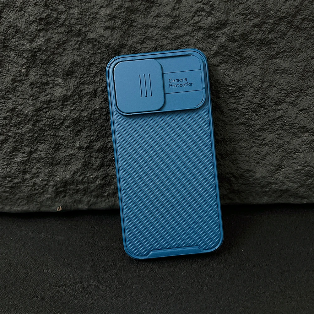 Luxurious Magnetic Armor Case with Sliding Camera Cover and Wireless Charging Compatibility
