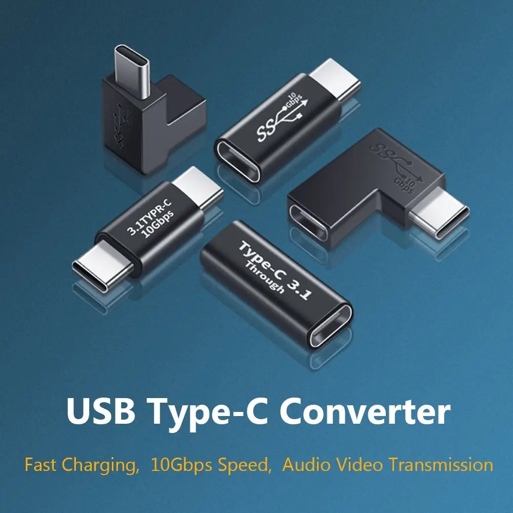 USB 3.1 C타입 AV 컨버터, 수-암 OTG 어댑터, 휴대폰 노트북용 고속 충전, 팔꿈치 90 도, 10Gbps