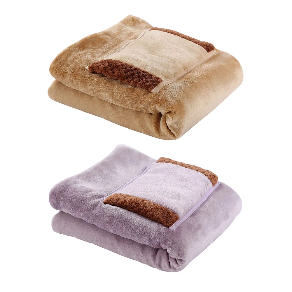 USB Electric Blanket Heated Shawl 5V Coral Velvet Soft Plush Portable Eectric Heating Blanket Knee Feet Warmer for Home Office