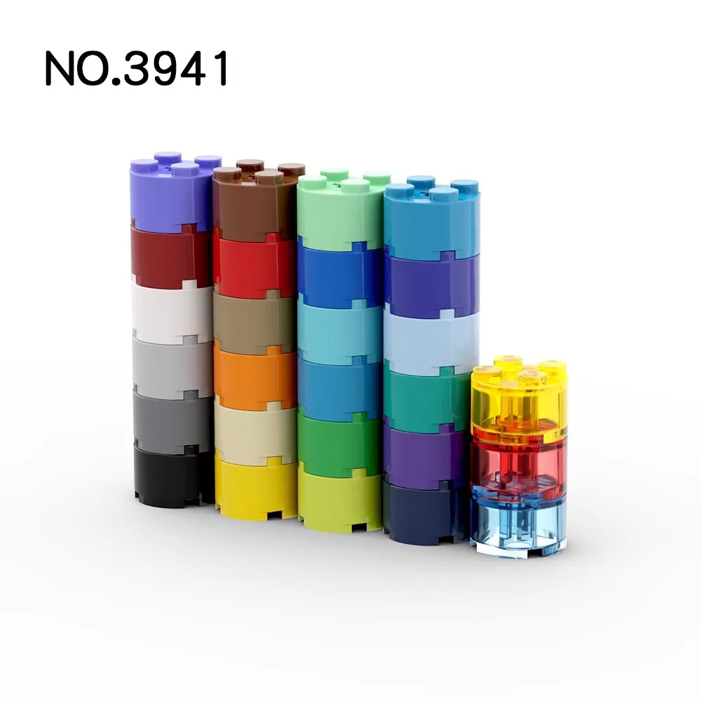 20Pcs MOC 부품 3941 6143 벽돌 라운드 2x2 축 구멍 호환 벽돌 DIY Assmble 빌딩 블록 입자 아이 장난감 선물