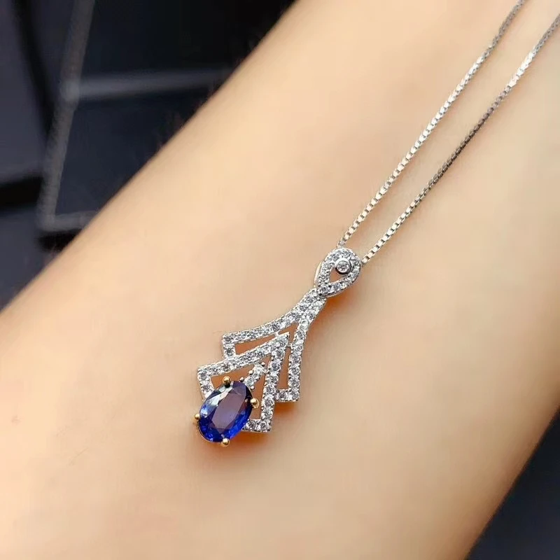 

Natural Sapphire Necklace Ladies 925 Silver Jewelry High Jewelry Birthday Party Gift Free Shipping