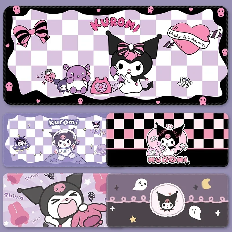 

Коврик для мыши Sanrio, коврик для мыши для настольного компьютера Kuromies, аксессуары для геймеров, настольный ПК 900x400, Большие Офисные коврики для игр
