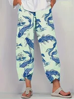 Women Plus Size Woven Spring And Summer Pants