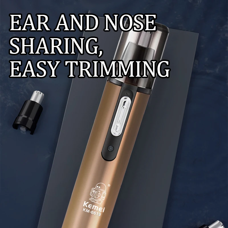 KEMEI KM-6619 electric nose hair trimmer  rechargeable LED display screen  electric nose hair trimmer  nasal cleaner ﻿