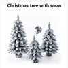 45/60/75cm Pre-Lit Artificial Mini Christmas Tree Snow Flocked Artificial Pine Xmas Tree with LED Lights Desktop Christmas Trees