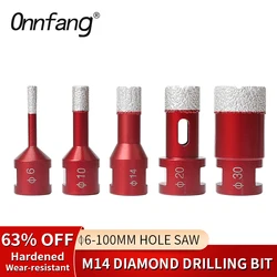 Onnfang M14 Diamond Drilling Core Bit Tile Drill Vacuum Brazed 1pc Marble Hole Saw Porcelain Drilling Bit Bell Saw Crown 6-100MM