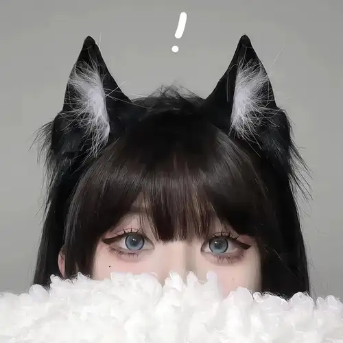 Plush Cat Ear Headband Cartoon Black Plush Hair Band Anime Cosplay Props Cute Hairband Headwear Party Hair Accessories - Image 6