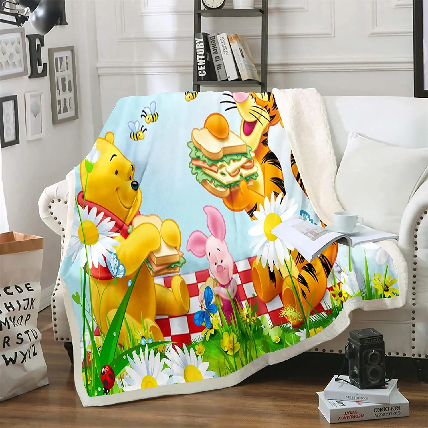 Winnie The Pooh Anime Blanket Furry 100% Polyester Printed Winter Bed Fleece Blankets Baby Plush And Throws 3