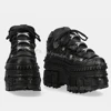 Rivets Gothic Sneaker Thick Bottom Platform Punk Rock Dark Style Lace-Up Fashion Sexy Women Shoes Round Toe Genuine Leather New 3