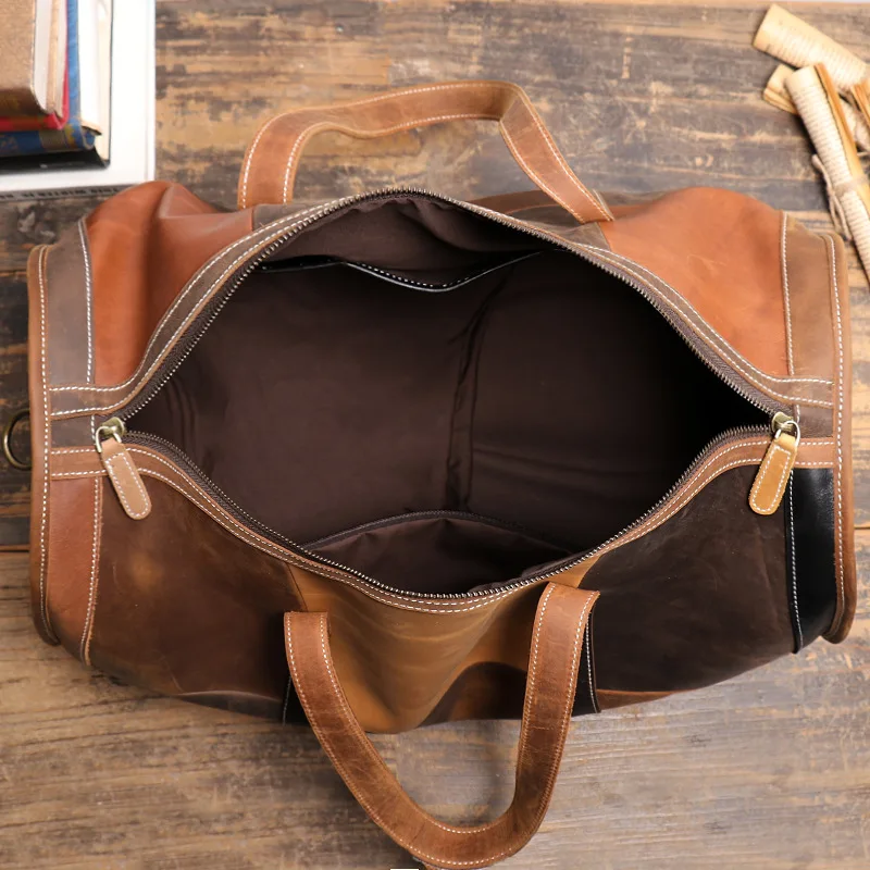 Maheu New Design Leather Travel Bag Soft Cowskin Duffle Bag Black Travel  Duffle Bag Weekend Bag Of Men Women Luggage Bag 50 Cm - Travel Tote -  AliExpress