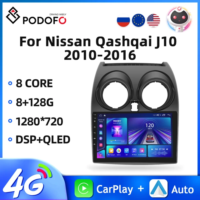 Podofo Car Radio Android For Nissan Qashqai J10 2006-2016 AI Voice Video  Player Navigation Stereo 4G Auto Carplay 2din Autoradio - AliExpress