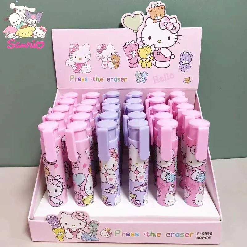 

30pcs Sanrio Eraser Creative Cute Hello Kitty Press Eraser Student Portable Stationery School Office Eraser Student Opening Gift