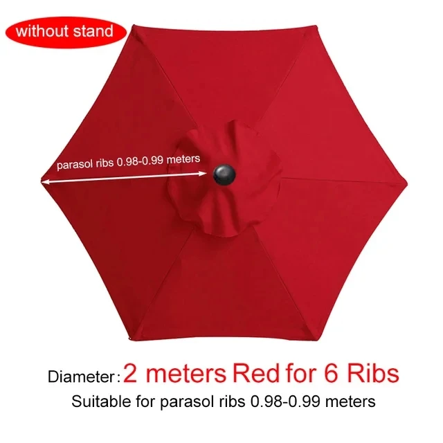 Beach Umbrella 2m 6 Rib Patio Umbrella Canopy Replacement