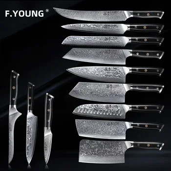 F.YOUNG Coltelli da cucina professionali Acciaio di Damasco Coltello da cuoco giapponese Affettatrice Sashimi Utilità Utensili da cucina per frutta Utensili da cucina 1