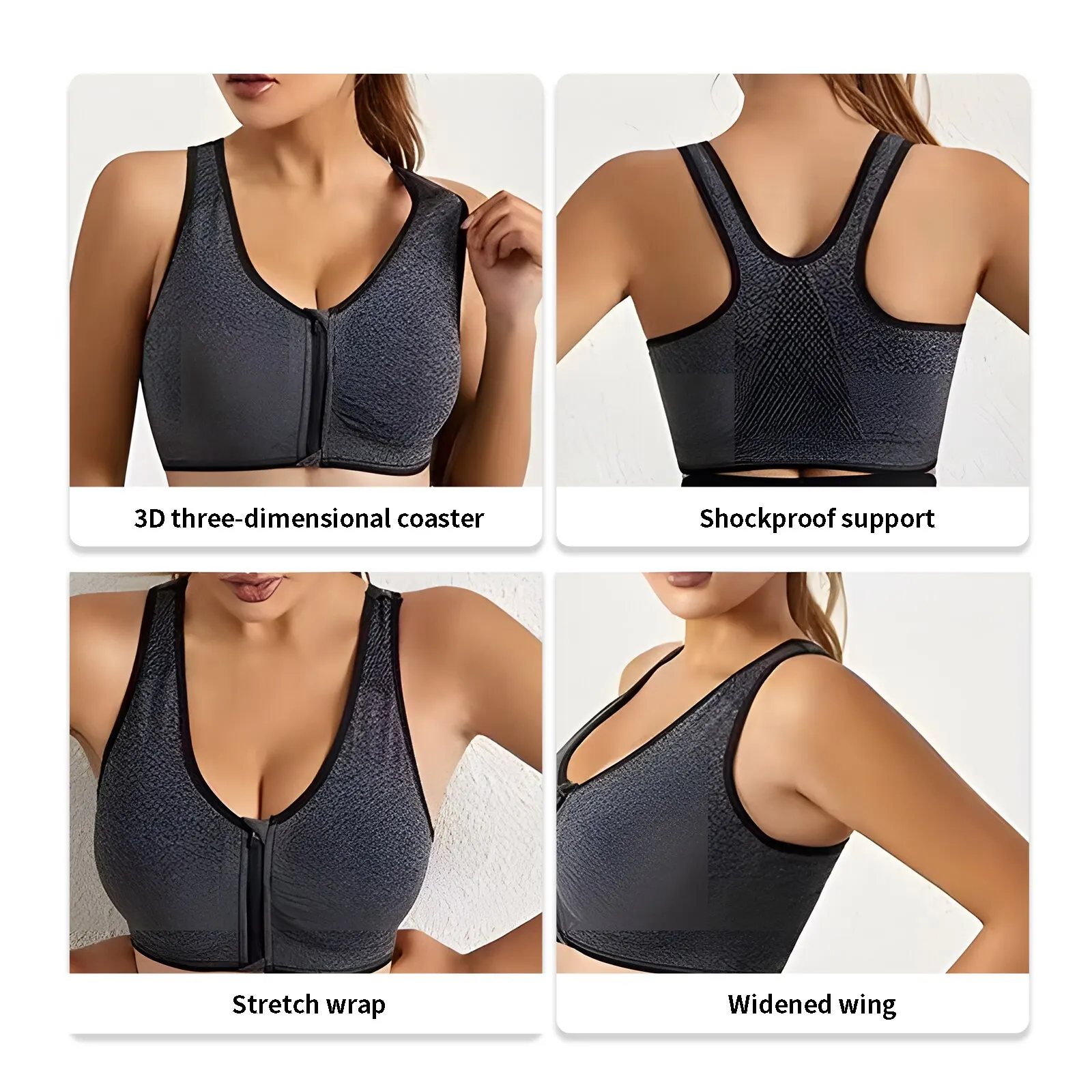 Women Seamless Bra Underwear Camisole Crop Top Free Size Front Zipper Breathable Sports Fitness Yoga Casual