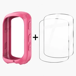 Durable 2 - in - 1 Bicycle GPS Case with Tempered Glass and Silicone Cover - Garmin 840 (Wine red)