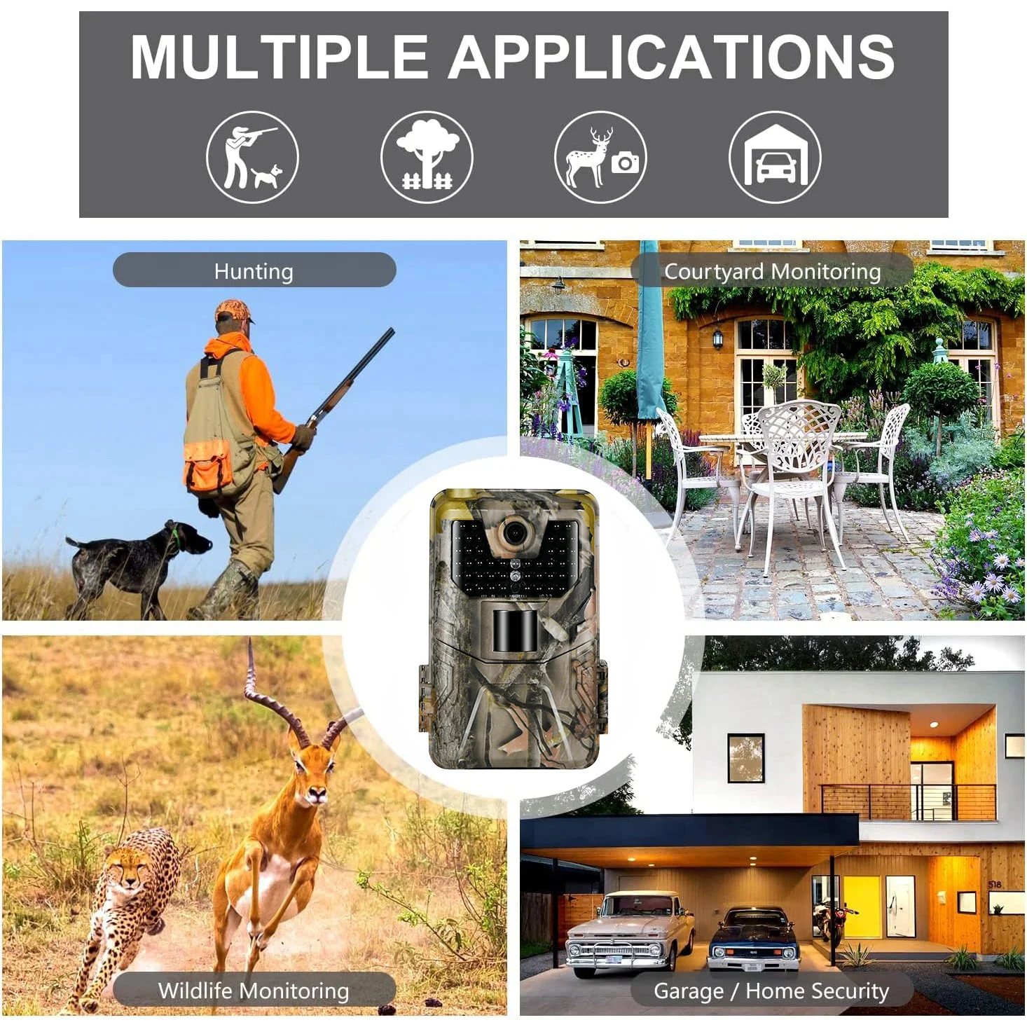20MP 1080P Wildlife Trail Camera Photo Trap Night Vision 2G GSM SMS MMS SMTP Email Cellular Hunting Cameras HC900M Surveillance Hunting Trail Camera Trail Camera