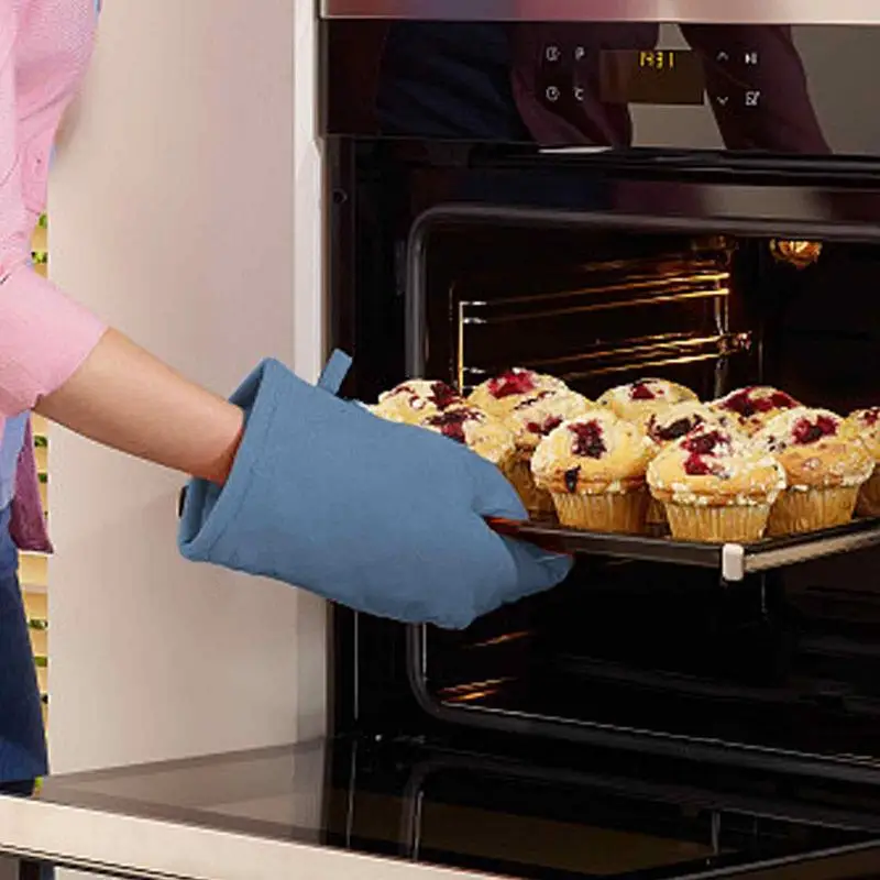 Kitchen Oven Mitts Baking Anti-Hot Gloves High Temperature Resistance Oven Microwave Insulation Baking Mitten Bakeware Tools