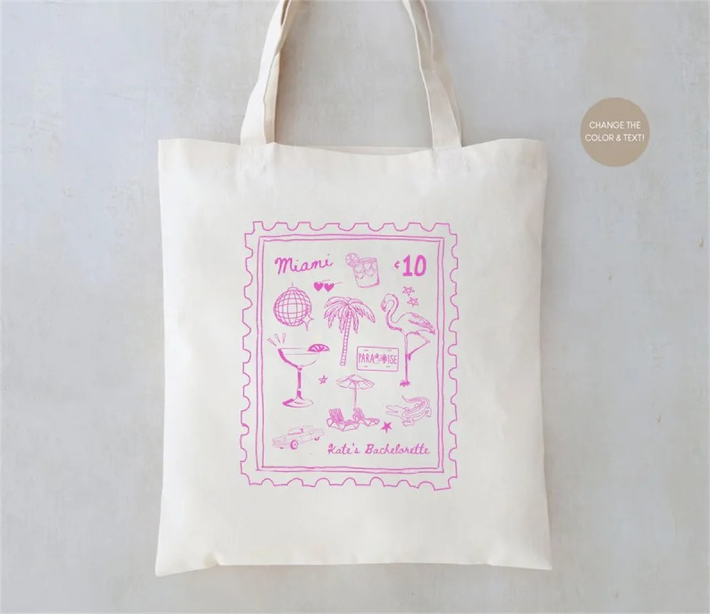 Тоут штампов Майами, Флорида, девичник, тоуты, девичник Майами, пляжные сувениры для девичника Майами