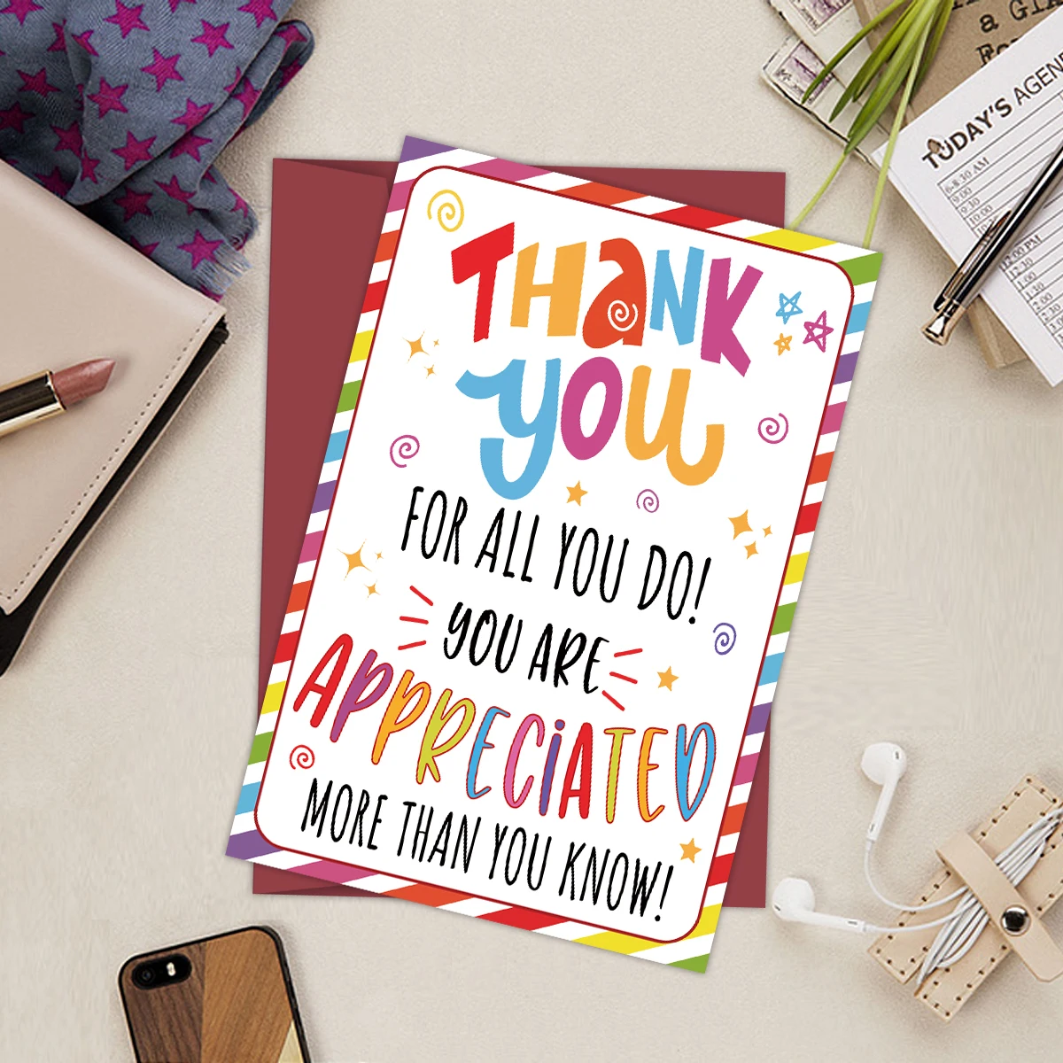 

1PC Funny Teacher Appreciation Card,Creative Thank You Teacher Text Pattern,The Best Gift For Teachers,Birthday Thank You Card