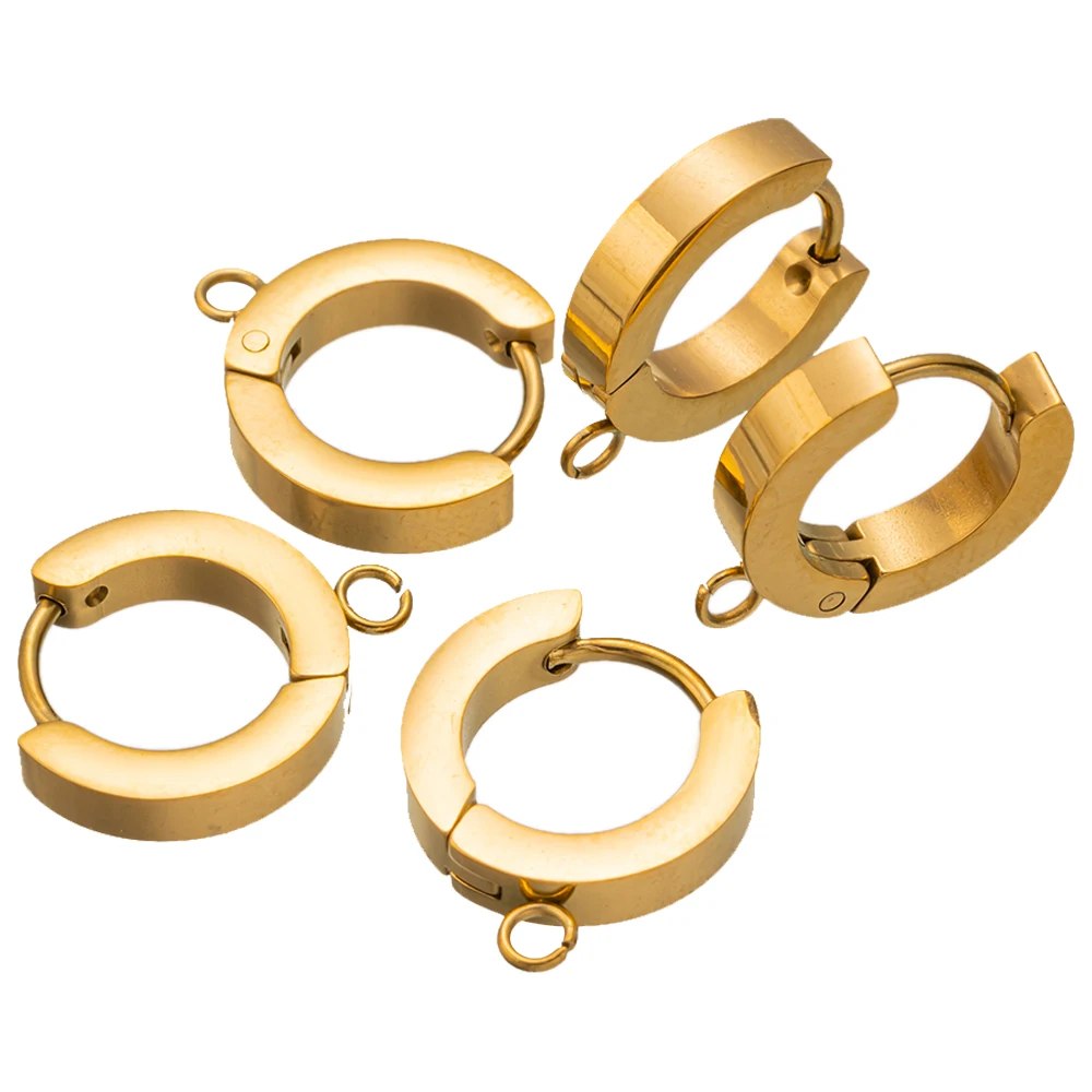 10 Stück Edelstahl Huggie Creolen Haken Clips DIY Schmuck Punk Hiphop Herstellung Zubehör Zubehör Ohrpfosten Komponenten