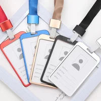1PC Card Cover Bag Unisex Business Aluminum Alloy Work Name Card Badge Holders Women Men Credit Card Business Bus ID Holder Case 1