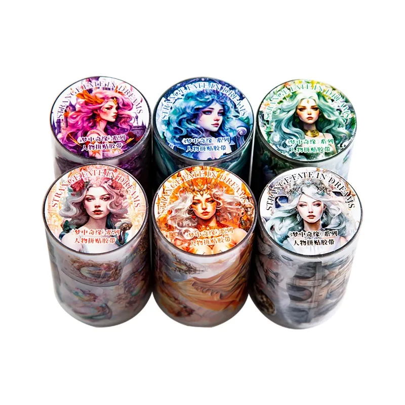 PET 드림 로맨스 걸 캐릭터 핸드북 소재 루프 페이스트, DIY 용품, 스크랩북 접착제, 1 롤 테이프, 2M, 50mm * 2m