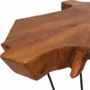 28" x 19" Brown Handmade Live Edge Top Coffee Table with Black Metal Hairpin Legs, 1-Piece 4
