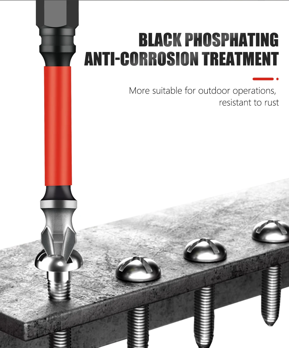AURWOF Schraubendreher-Bit aus rostfreiem, schlagfestem legiertem Stahl, Kreuzschlitz-Schraubendreher-Bit, magnetischer elektrischer Bohrer P13PH2T10A – Detail 3