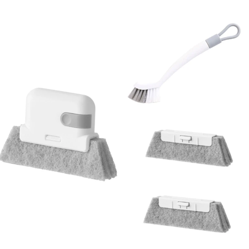 

Window Cleaning Brush Set Window Grooves Cleaning Tool Hand-held Window Gaps Door Track Scouring Pad Cleaner Tool DropShipping