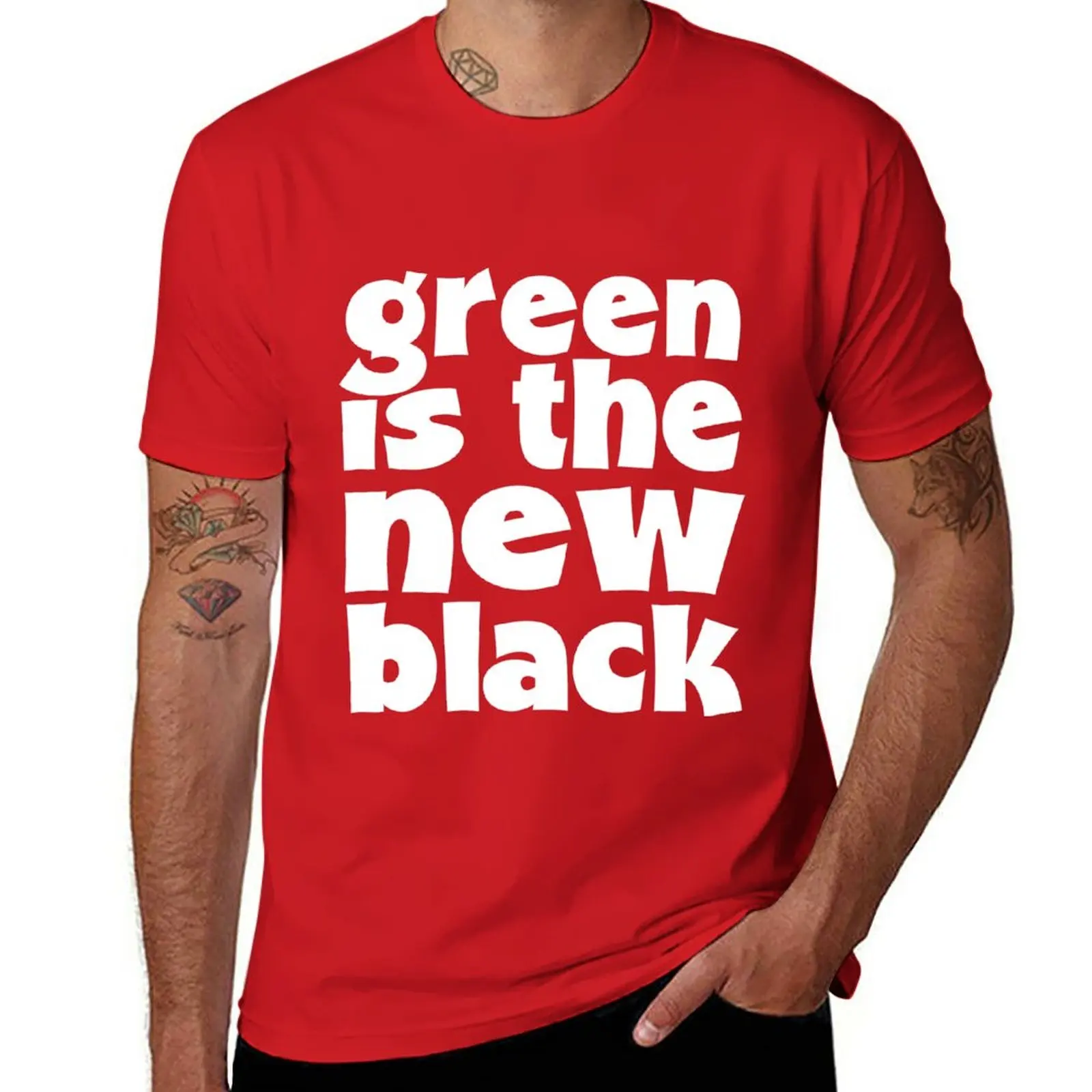 

Green is the new Black T-Shirt tops for a boy oversized tees heavy weight t shirts for men