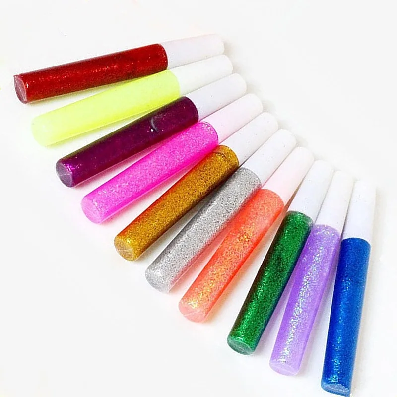 Colored Glitter Powder Super Liquid Pigment Glue Girls DIY Paper Flower Crafts School Children Art Painting Adhesive Drawing Pen