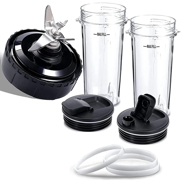 for Ninja Replacement Parts 7 Fins Extractor Blades and 24OZ Ninja Blender  Cup with Sealing Lid,for Nutri Ninja Auto IQ - AliExpress
