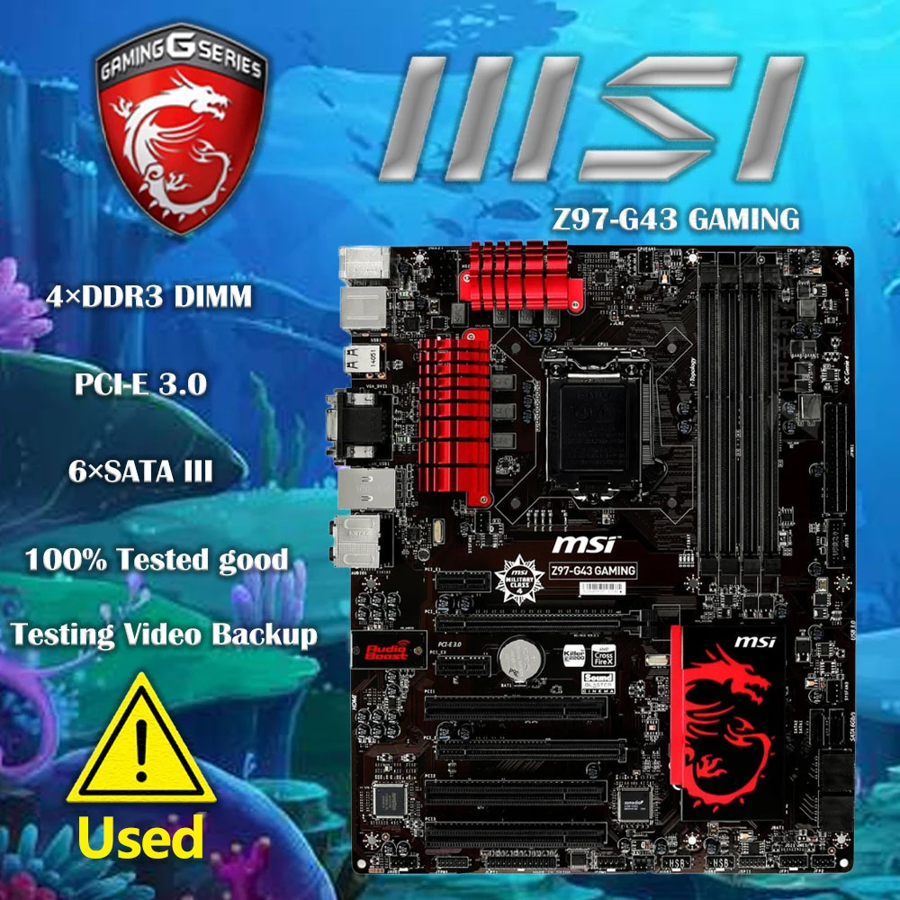 Scheda Madre Da Gioco Msi Z97-G43 Usata Intel Z97 Lga 1150/Sockel H3 Ddr3