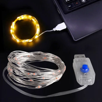 LED 야외 조명 스트링 요정 화환 USB 구리선 조명, 크리스마스 축제 웨딩 파티 휴일 조명, 8 가지 모드, 3M, 2M, 1M