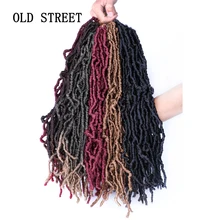 

18inch Synthetic NU Locs Crochet Hair Faux Soft Dreadlocks Braids Black Brown Goddess Pre Looped Bob Locs Pre-Twist