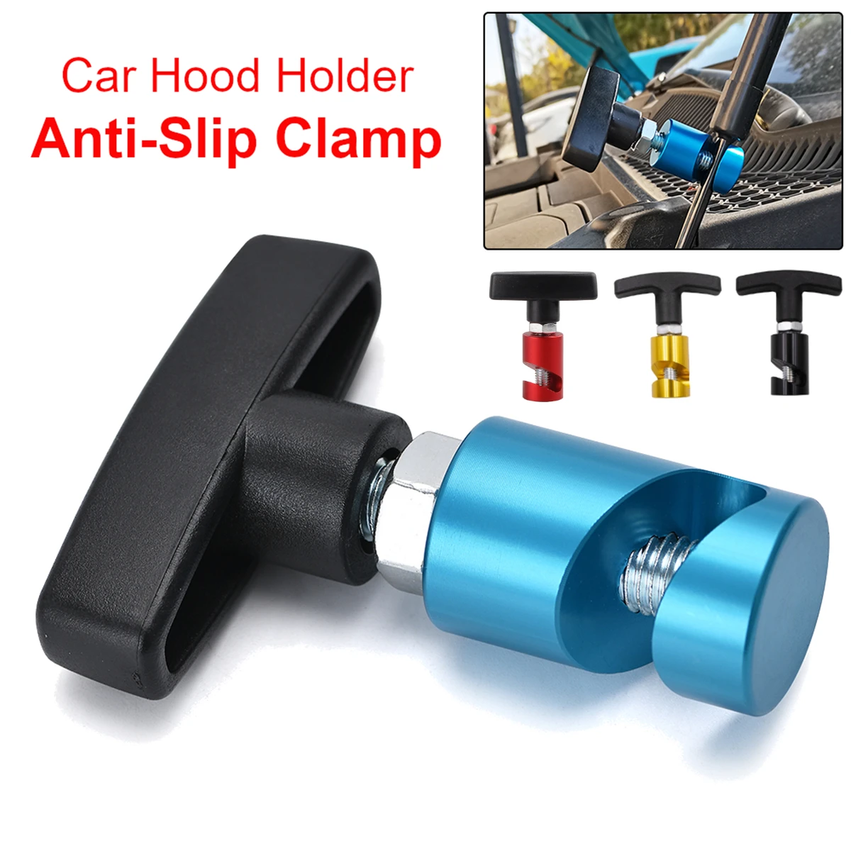Car Hood Holder AntiSlip Clamp Gas Strut Safety Fixing Tool Rear Tailgate Lifting Support Rod