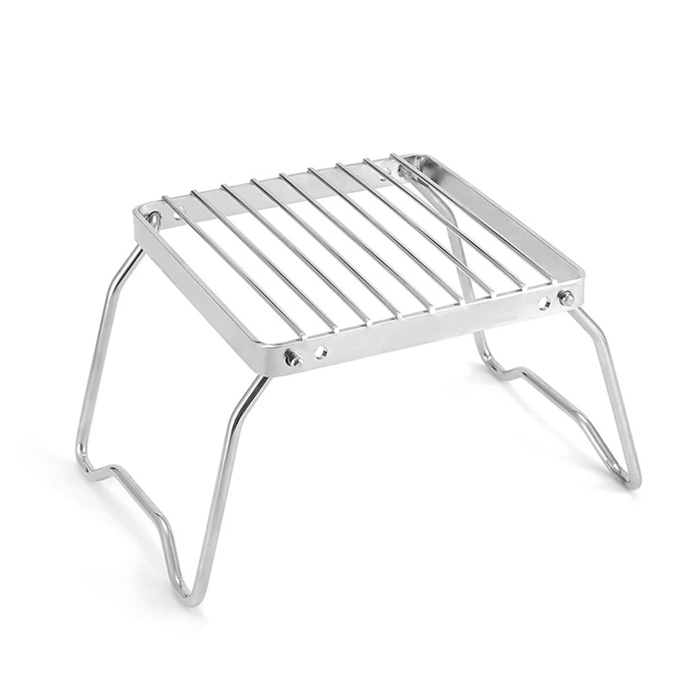 야외난방용품 야외 활동에 적합한 목재 연소 난로, 휴대용 미니 스테인레스 스틸 모닥불 스토브, 야외용 바베큐를 위한 무연 화덕 10 접이식 숯 바베큐 그릴, 피크닉용 경량 야외 컴팩트 랙, 부시크래프트 뒷마당 서바이벌 16x16x12cm