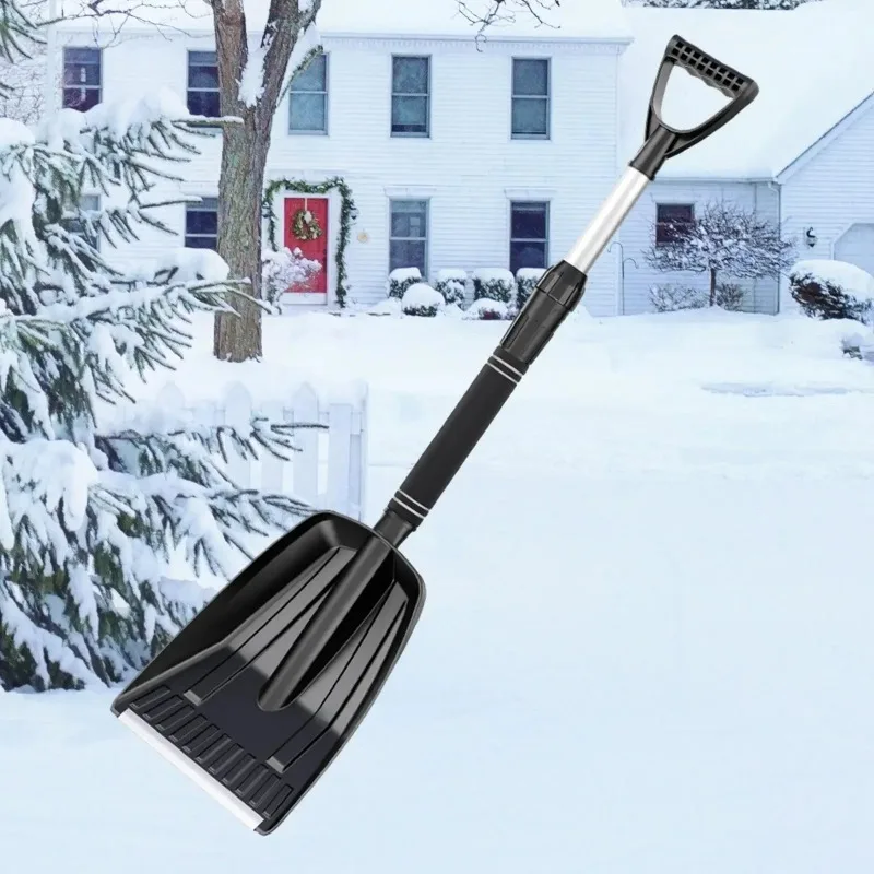 Snow Shovel Multifunctional with Ergonomic Handle Aluminium Alloy PP Portable