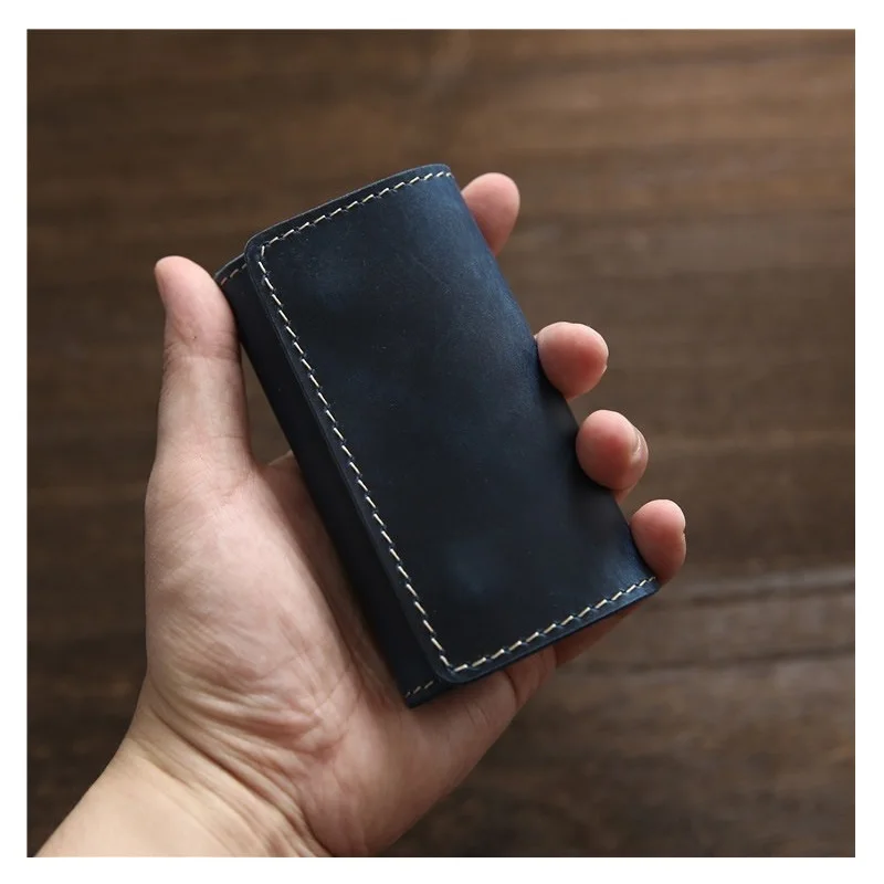 Genuine Leather Men Key Wallets Multifunctional Men Key Holder Car Pouch Retro Card Holder Key Case Key Holder Key Organizer Key Purse