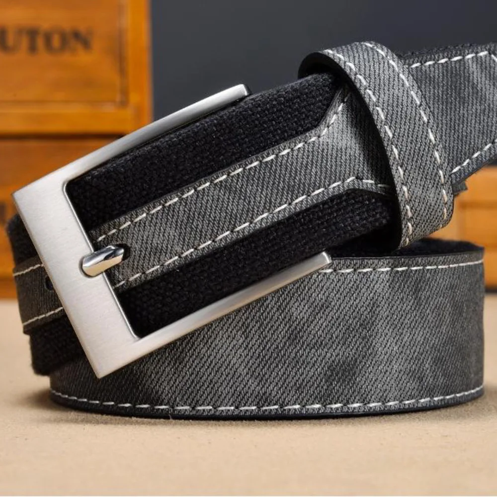 Men's Casual Belt, Canvas Patchwork Belt, Versatile Student Belt, Retro Casual Belt, Versatile Belt_voghion.com