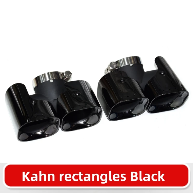 For Land Rover Defender 90 110 Rear Exhaust Tail Pipe upgrade Round Stainless Steel Four Outlet Rectangle Muffler Tip exhaust pipe tip tail pipe muffler