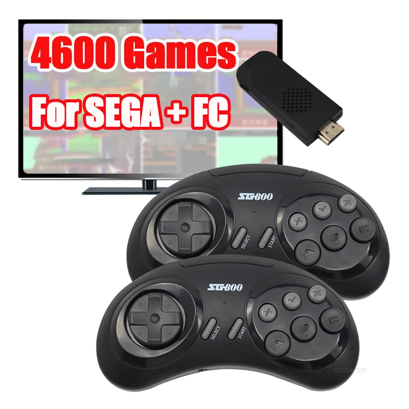 Video Game Console 16 Bit MD For Sega Genesis Built-in 4600+ Games